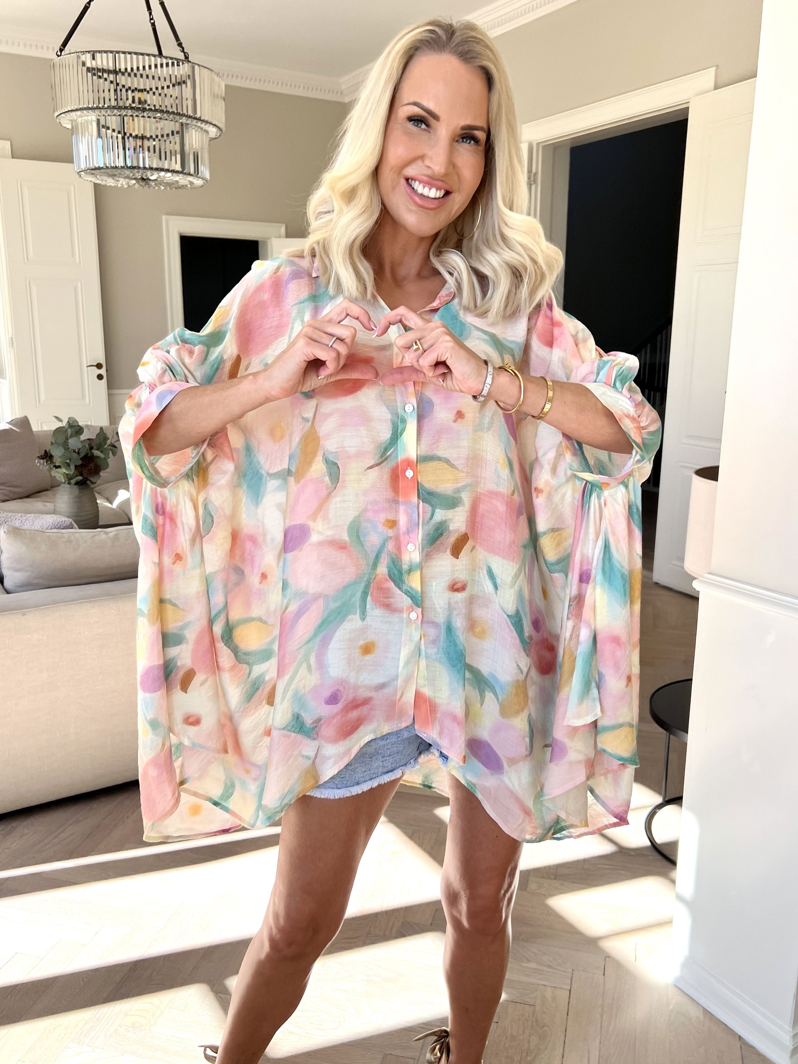 Almine - Mångfärgad tunika i lös passform